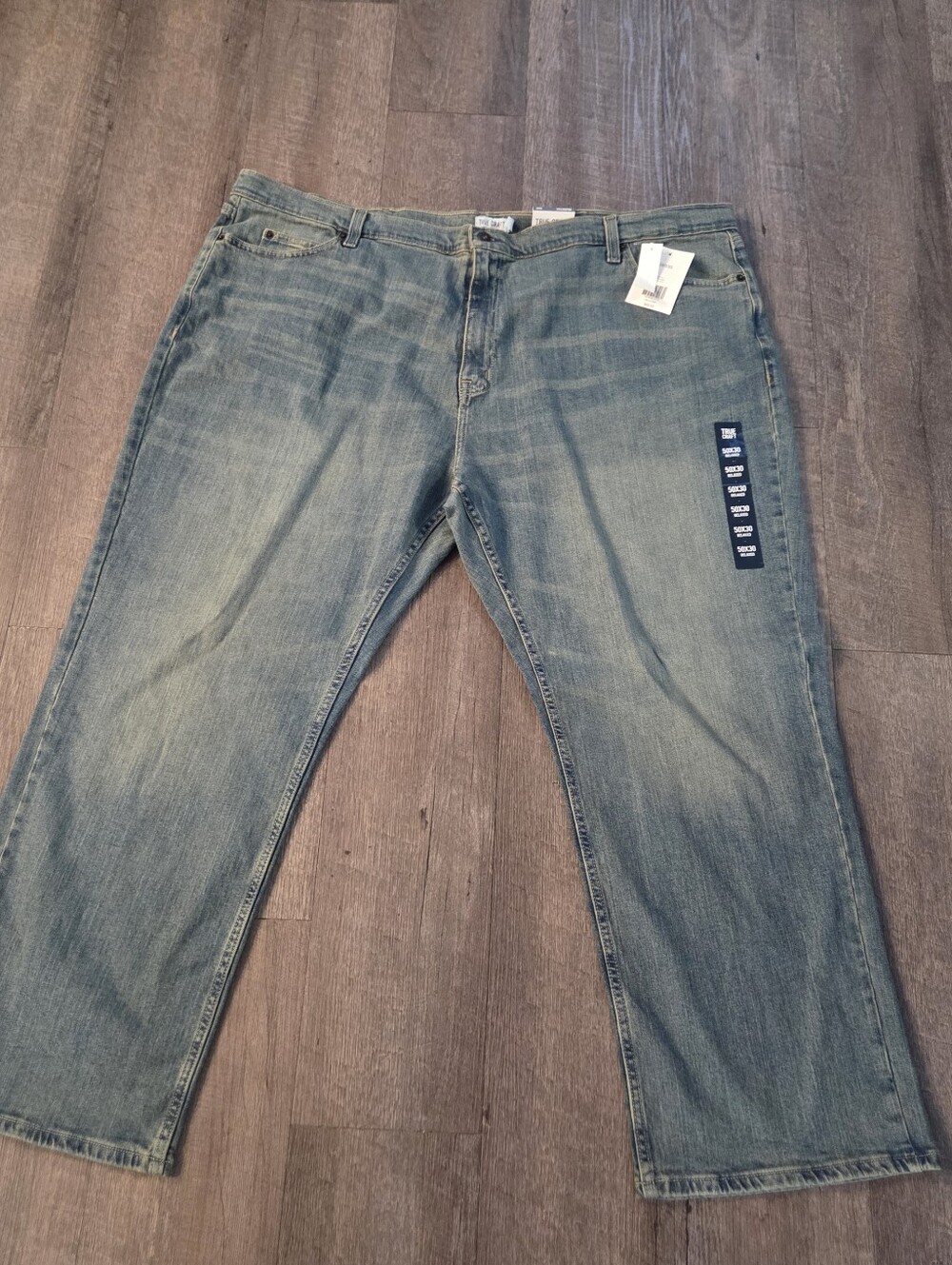 NWT True Craft Jeans Men's 50 X 30 Straight Leg Relaxed Fit Flex Medium Wash